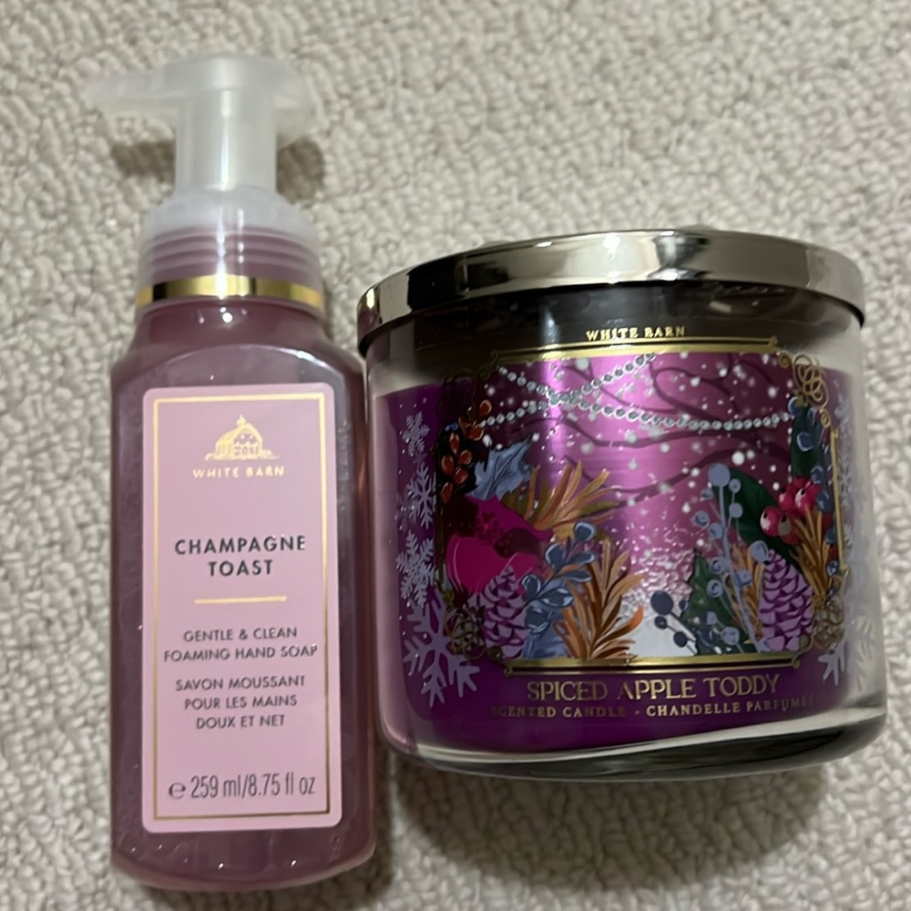 NWT- 2 piece set - Gentle Foaming Hand Soap and 3 Wick Candle